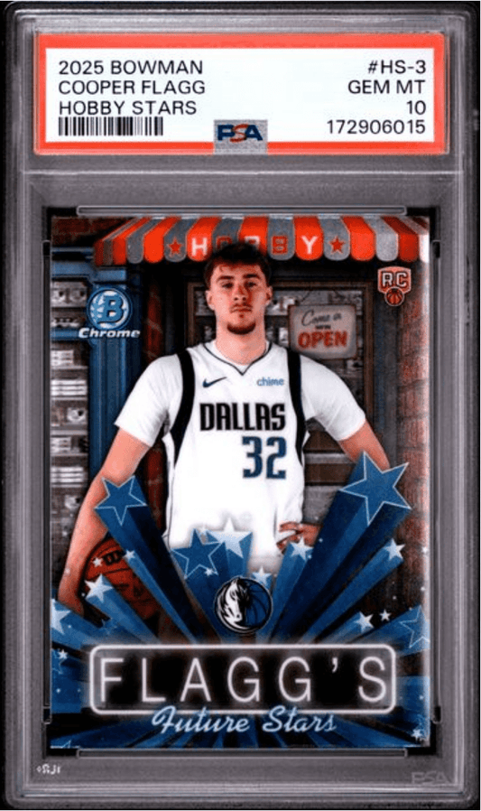 Graded 2025 Topps Bowman Cooper Flagg #HS3 Hobby Stars Rookie RC Basketball Card PSA 10 Gem Mint