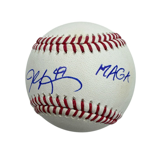 Autographed/Signed John Rocker "F*** Biden" Rawlings Official Major League ROML Baseball JSA COA