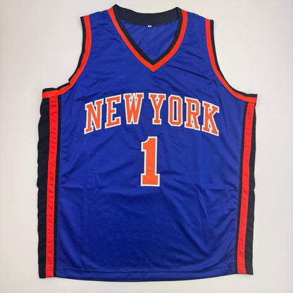 Autographed/Signed Steve Francis New York Blue Basketball Jersey JSA COA