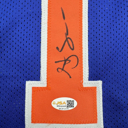 Autographed/Signed Steve Francis New York Blue Basketball Jersey JSA COA