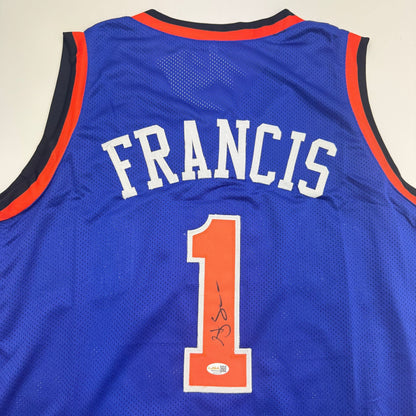 Autographed/Signed Steve Francis New York Blue Basketball Jersey JSA COA