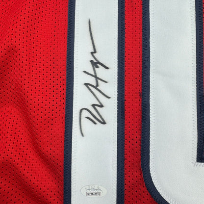 Autographed/Signed DeAndre Hopkins Houston Red Football Jersey JSA COA