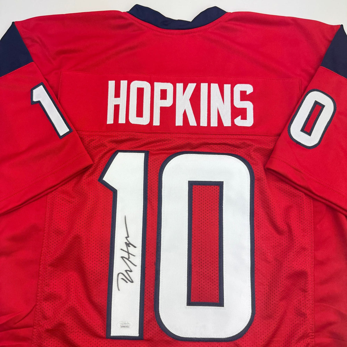 Autographed/Signed DeAndre Hopkins Houston Red Football Jersey JSA COA