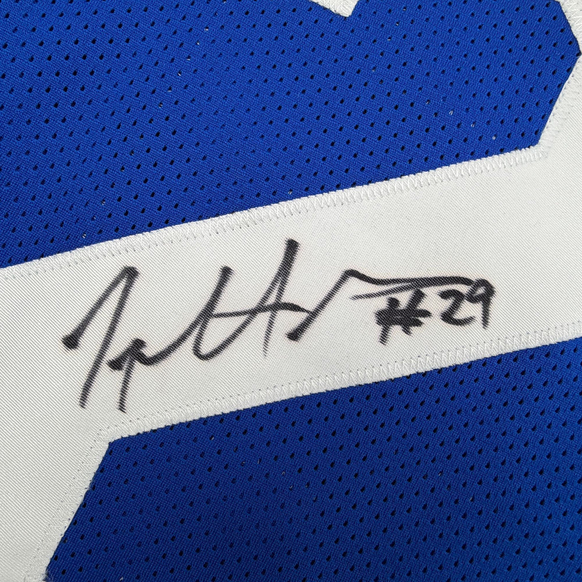 Autographed/Signed Joseph Addai Indianapolis Blue Football Jersey Beckett BAS COA