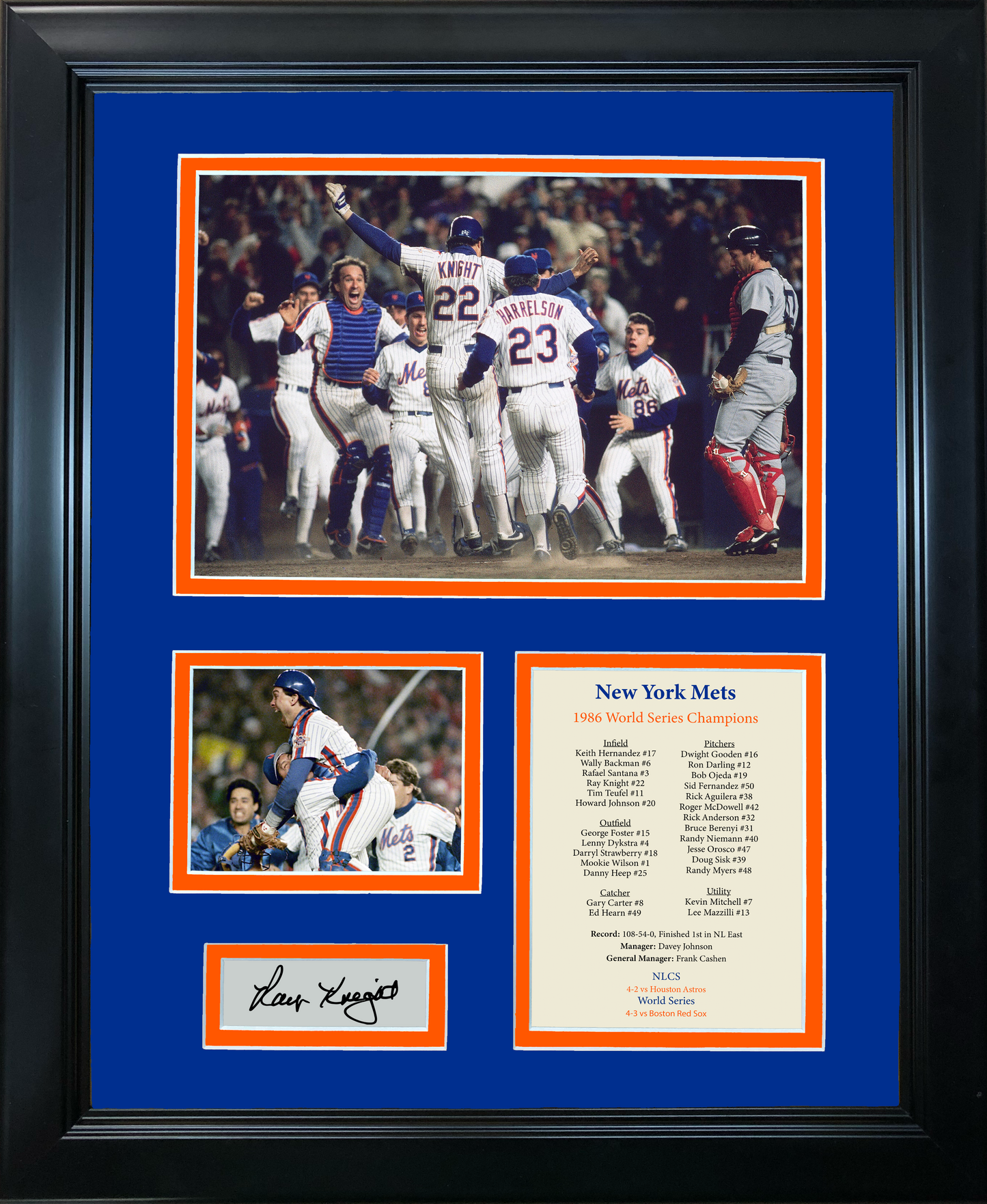 Framed New York Mets 1986 World Series Champions Ray Knight MVP Facsimile Laser Engraved Signature Auto 11"x14" Baseball Photo Sig Collage