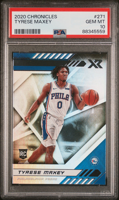 Graded 2020 Panini Chronicles Tyrese Maxey #271 Rookie RC Basketball Card PSA 10 Gem Mint