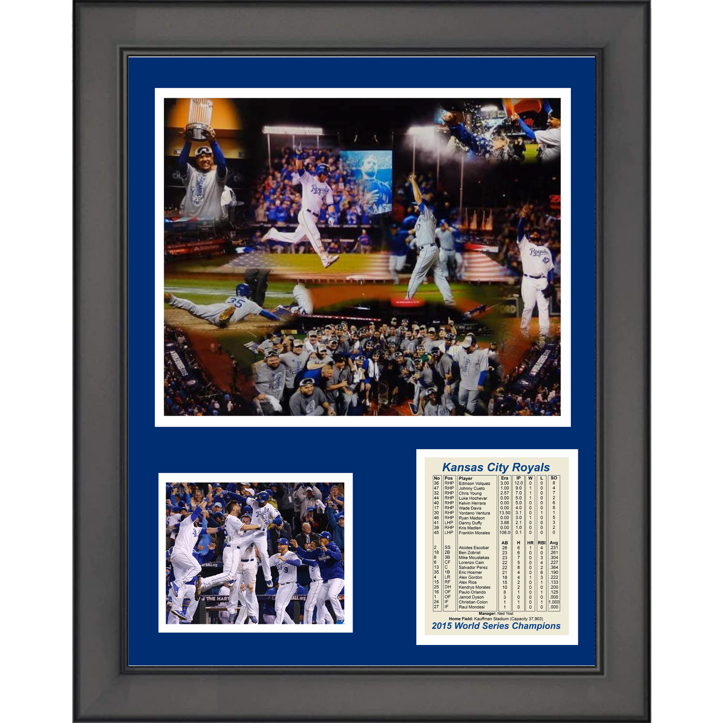 Framed Kansas City Royals All-Time Greats Legends 11"x14" Baseball Three Photo Collage