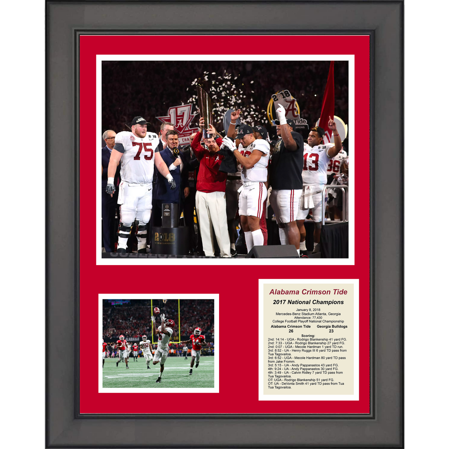 Framed Alabama Crimson Tide 2017 National Champions 11"x14"College Football Three Photo Collage