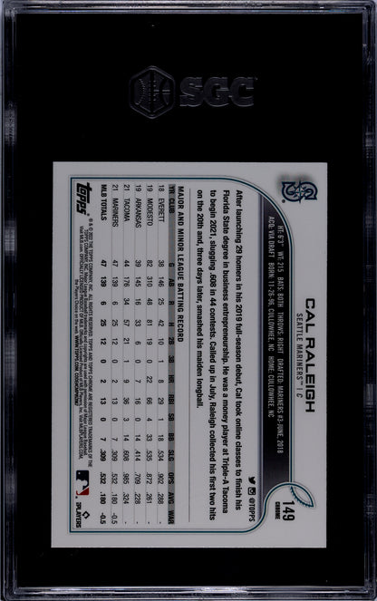 Graded 2022 Topps Chrome Cal Raleigh #149 Rookie RC Baseball Card SGC 9 Mint
