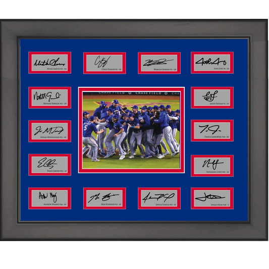 Framed 2023 Texas Rangers World Series Champions Team Facsimile Laser Engraved Signature Auto Collage 20x25 Baseball Photo