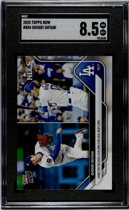 Graded 2025 Topps Now Shohei Ohtani #884 Baseball Card SGC 8.5 Near Mint