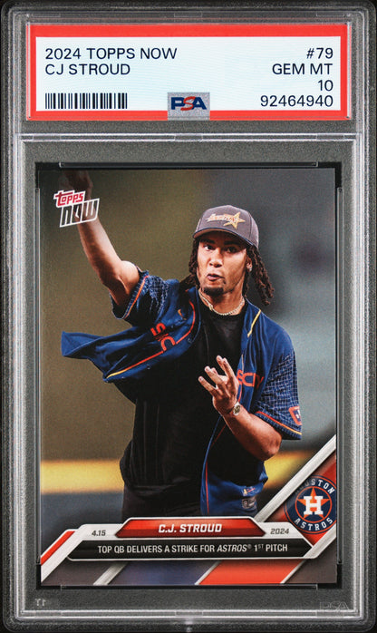 Graded 2024 Topps Now CJ Stroud #79 Rookie RC Football Card PSA 10 Gem Mint