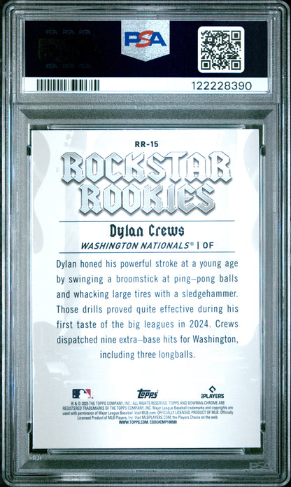 Graded 2025 Topps Bowman Dylan Crews #RR20 Rockstar Rookies Rookie RC Baseball Card PSA 7 Near Mint