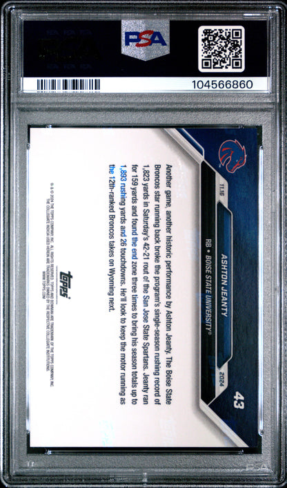 Graded 2024 Topps Bowman U Now Ashton Jeanty #43 Rookie RC Football Card PSA 10 Gem Mint