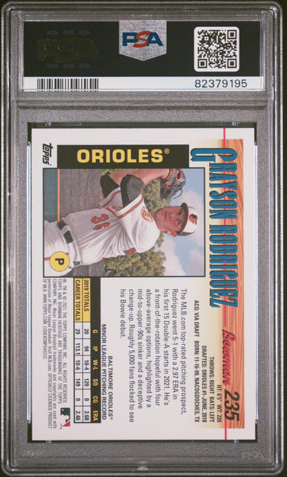 Graded 2021 Topps Bowman Heritage Grayson Rodriguez #235 Rookie RC Baseball Card PSA 10 Gem Mint