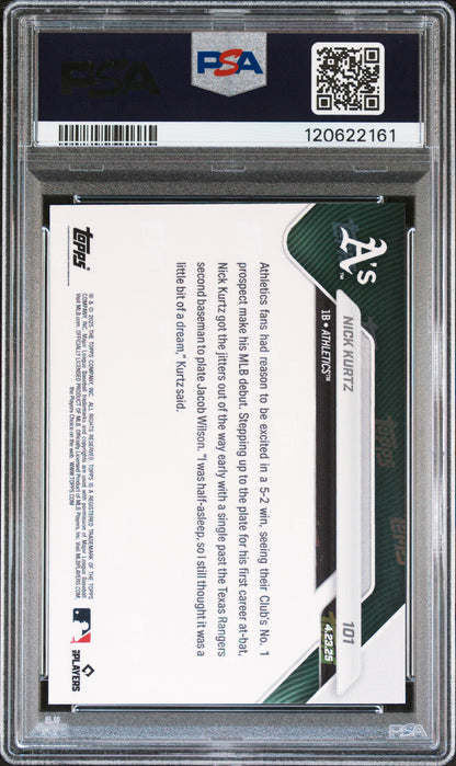 Graded 2025 Topps Now Nick Kurtz #101 Rookie RC Baseball Card PSA 9 Mint