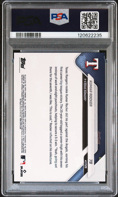 Graded 2025 Topps Now Kumar Rocker #78 Gold Foil /50 Rookie RC Baseball Card PSA 8 Near Mint