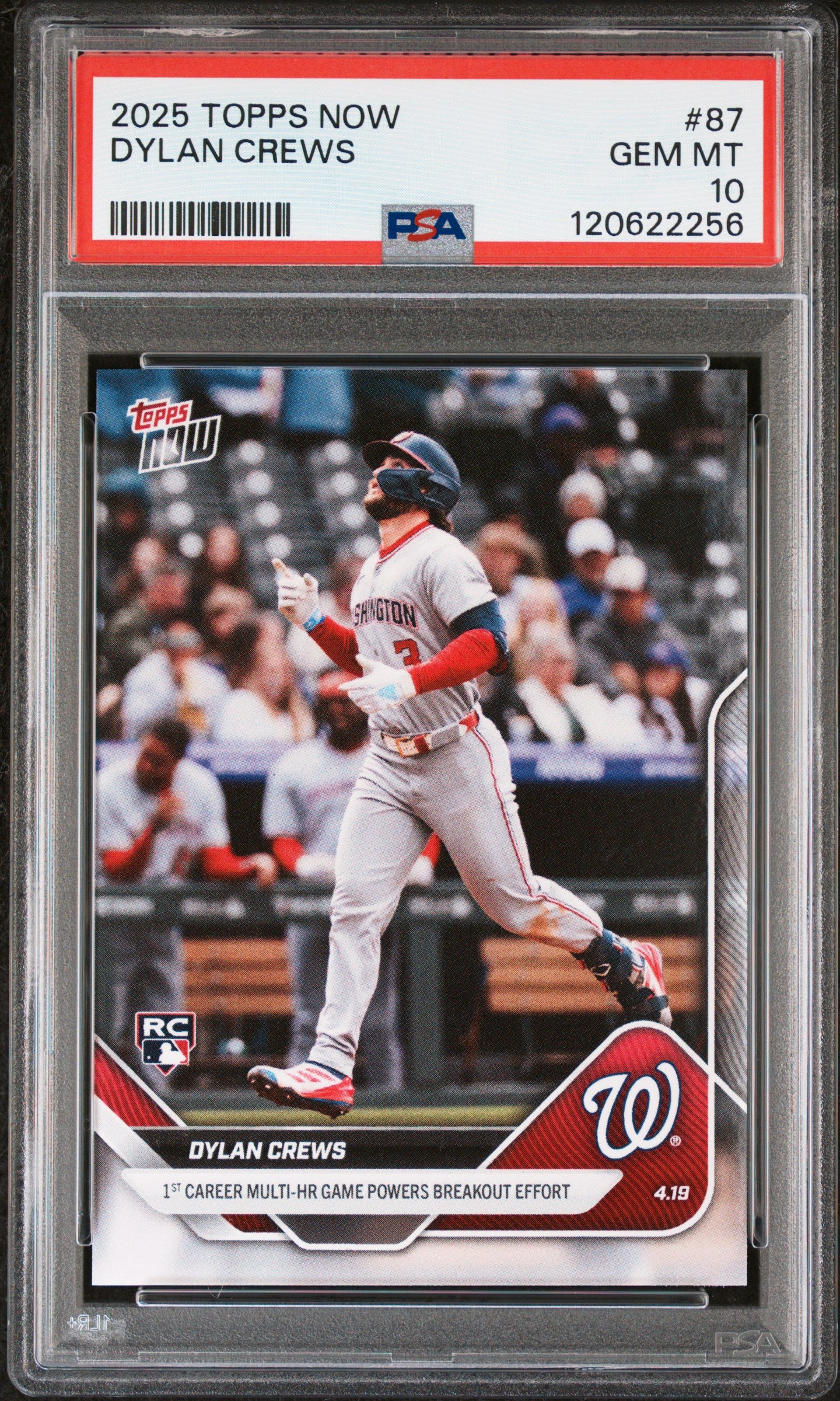 Graded 2025 Topps Now Dylan Crews #87 Rookie RC Baseball Card PSA 10 Gem Mint