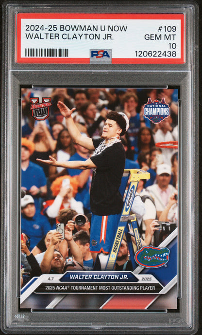 Graded 2024 Topps Bowman U Now Walter Clayton Jr. #109 Rookie RC Basketball Card PSA 10 Gem Mint