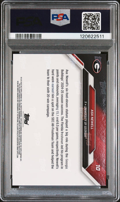 Graded 2025 Topps Bowman U Now Asa Newell #10 March Madness Rookie RC Basketball Card PSA 10 Gem Mint