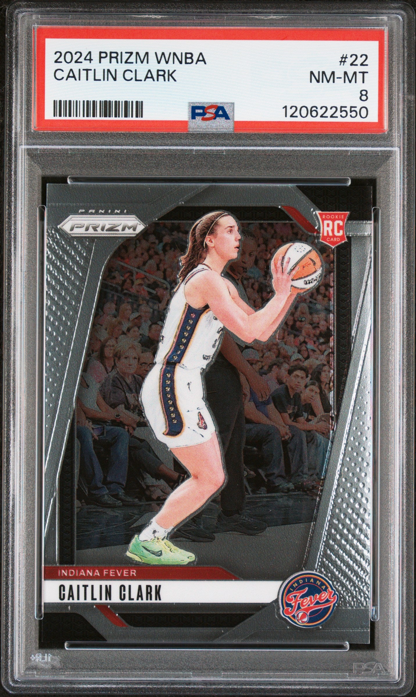 Graded 2024 Panini Prizm Wnba Caitlin Clark #22 Rookie RC Basketball Card PSA 8 Near Mint
