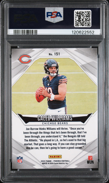 Graded 2024 Panini Phoenix Caleb Williams #151 Rookie RC Football Card PSA 9 Mint