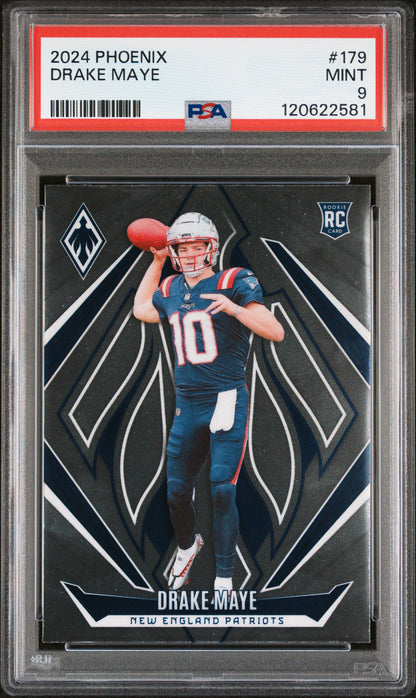 Graded 2024 Panini Phoenix Drake Maye #179 Rookie RC Football Card PSA 9 Mint