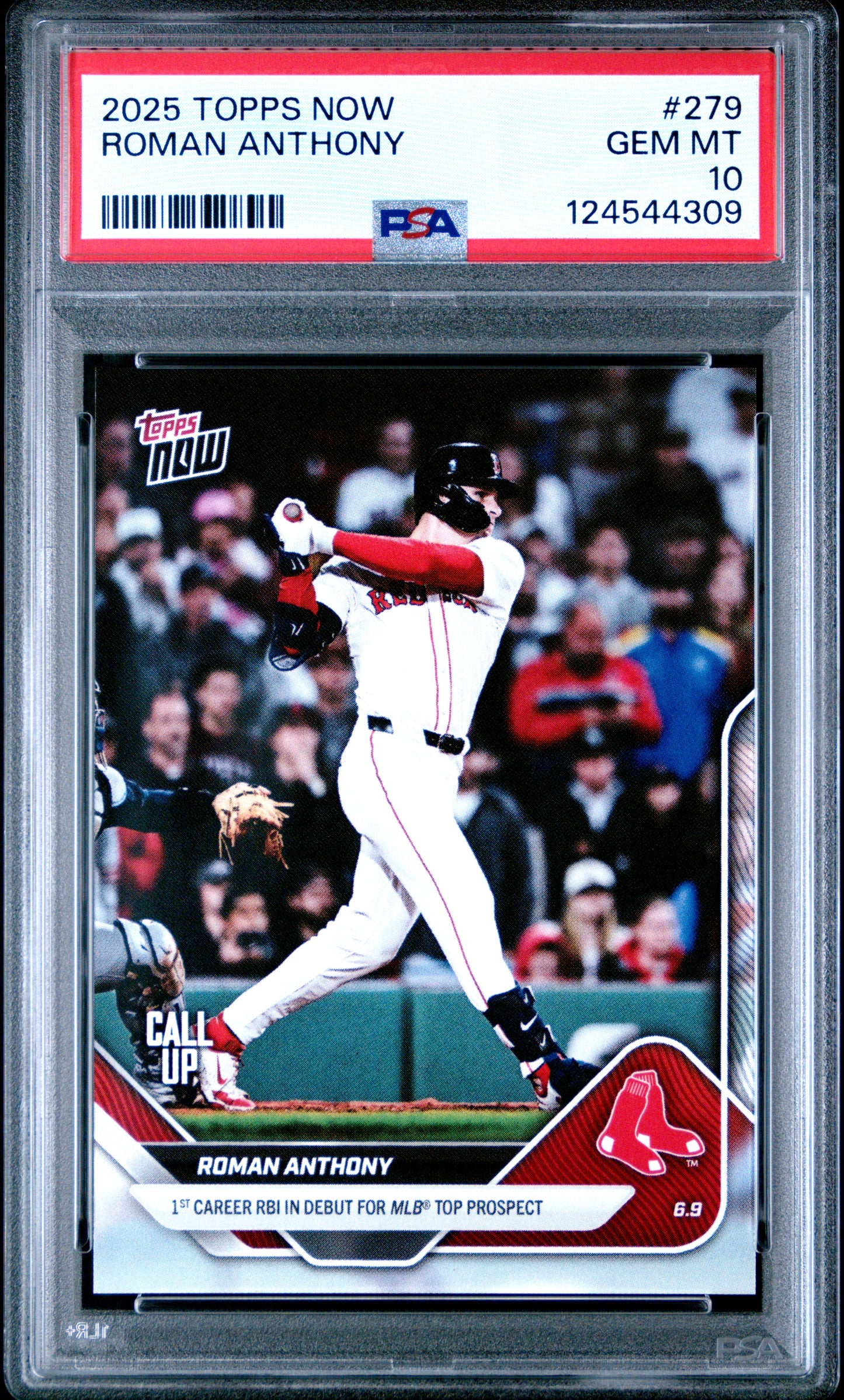 Graded 2025 Topps Now Roman Anthony #279 1st Career RBI in Debut for MLB Top Prospect Rookie RC Baseball Card PSA 10 Gem Mint
