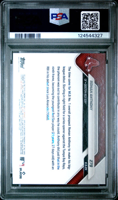 Graded 2025 Topps Now Roman Anthony #279 Gold Foil /50 Rookie RC Baseball Card PSA 9 Mint