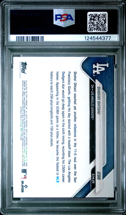 Graded 2025 Topps Now Shohei Ohtani #298 Gold Foil /50 Baseball Card PSA 9 Mint