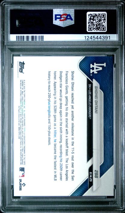 Graded 2025 Topps Now Shohei Ohtani #298 Baseball Card PSA 9 Mint