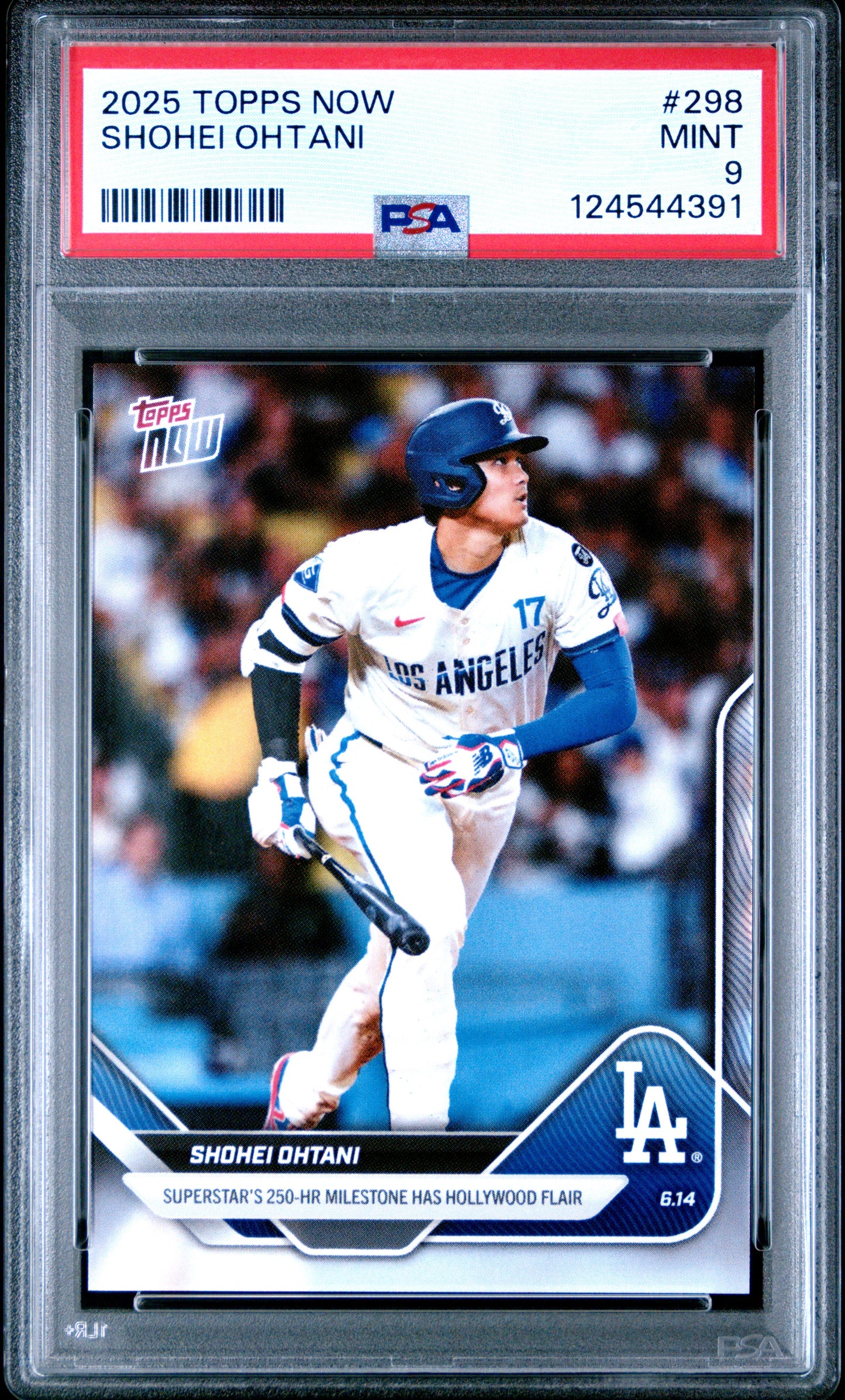 Graded 2025 Topps Now Shohei Ohtani #298 Baseball Card PSA 9 Mint