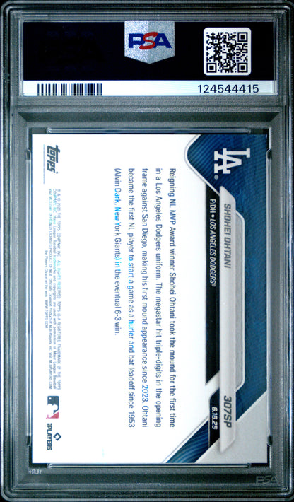 Graded 2025 Topps Now Shohei Ohtani #307SP Baseball Card PSA 10 Gem Mint