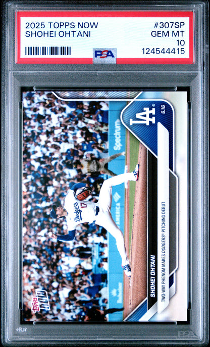 Graded 2025 Topps Now Shohei Ohtani #307SP Baseball Card PSA 10 Gem Mint