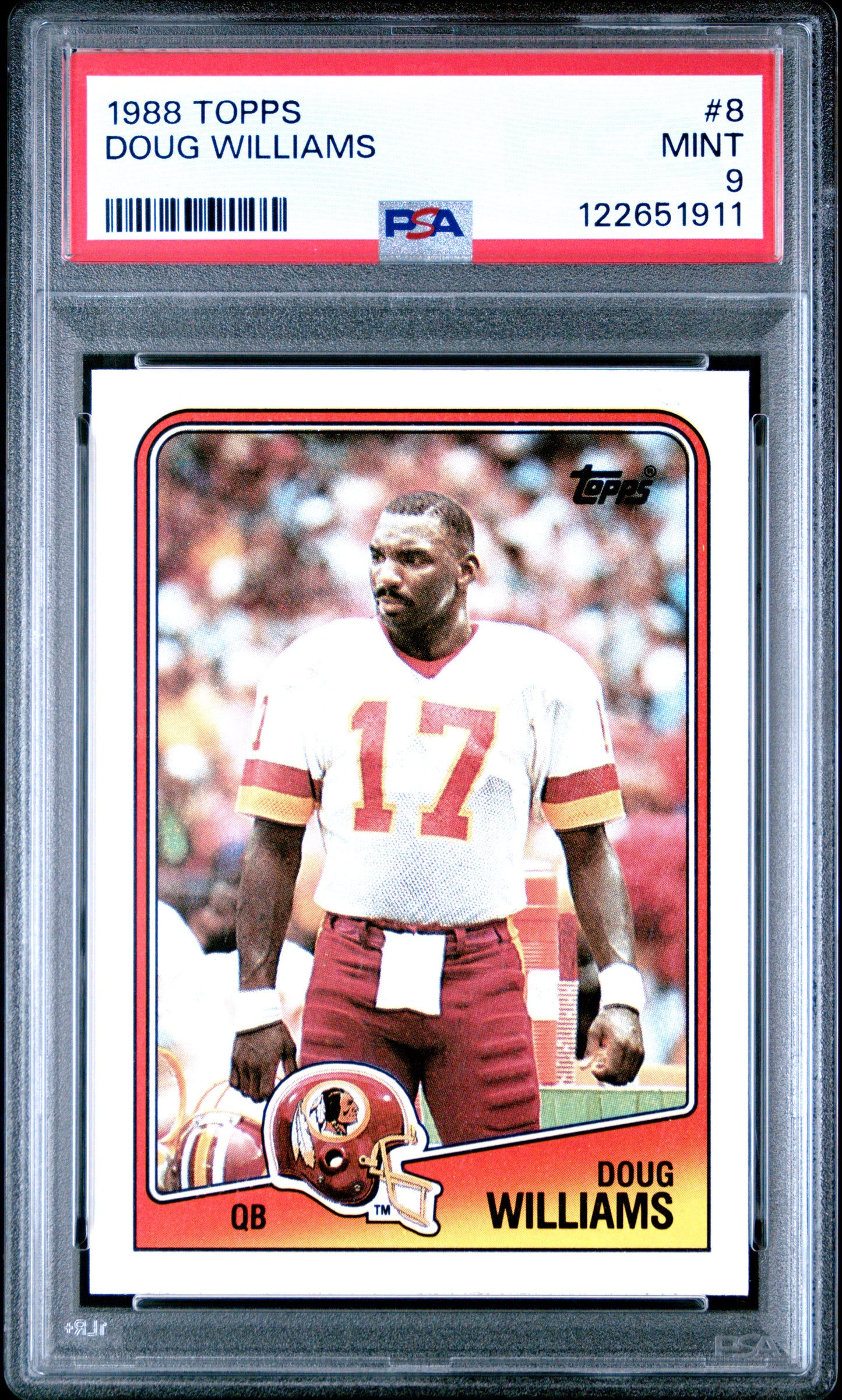 Graded 1988 Topps Doug Williams #8 Football Card PSA 9 Mint