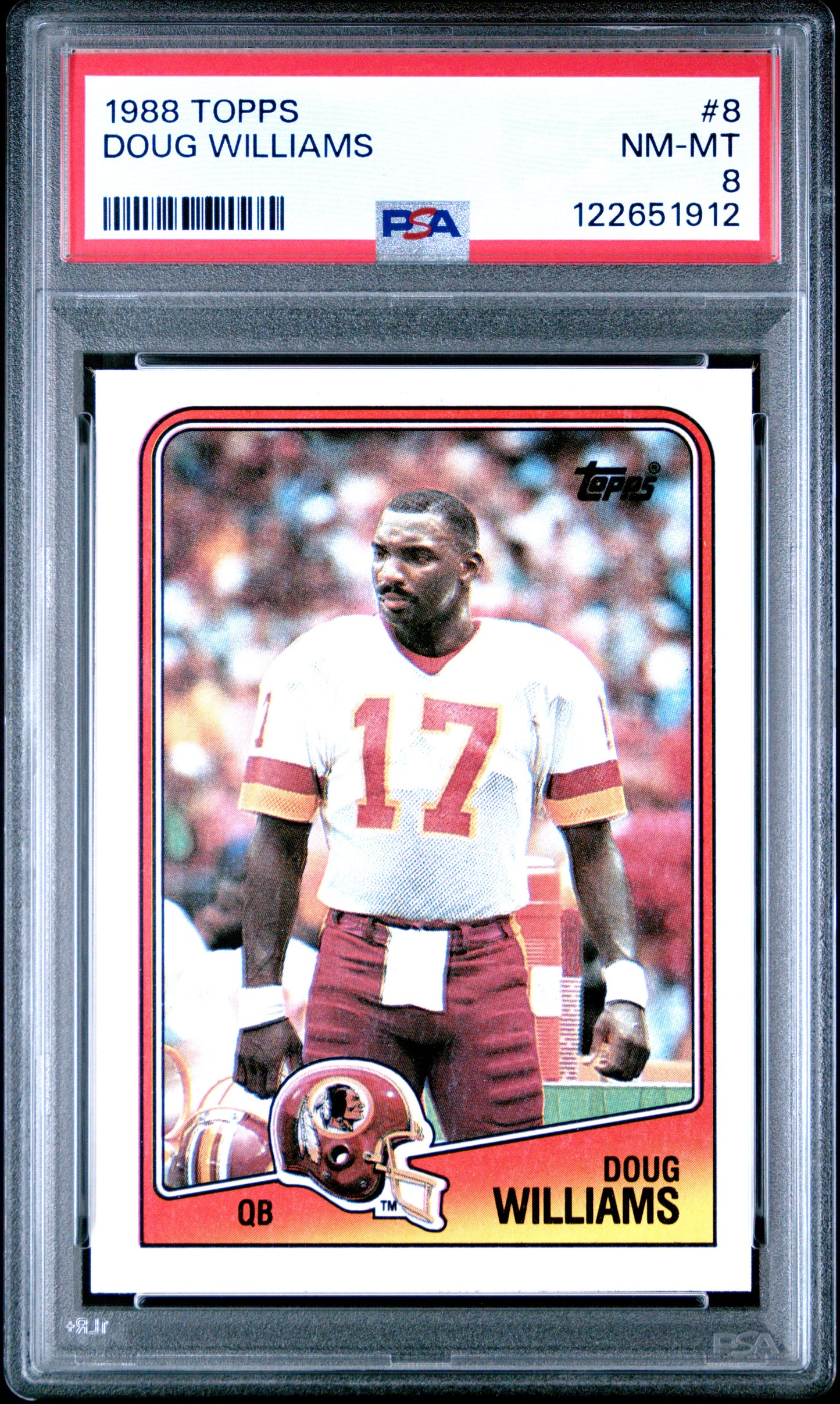 Graded 1988 Topps Doug Williams #8 Football Card PSA 8 Near Mint