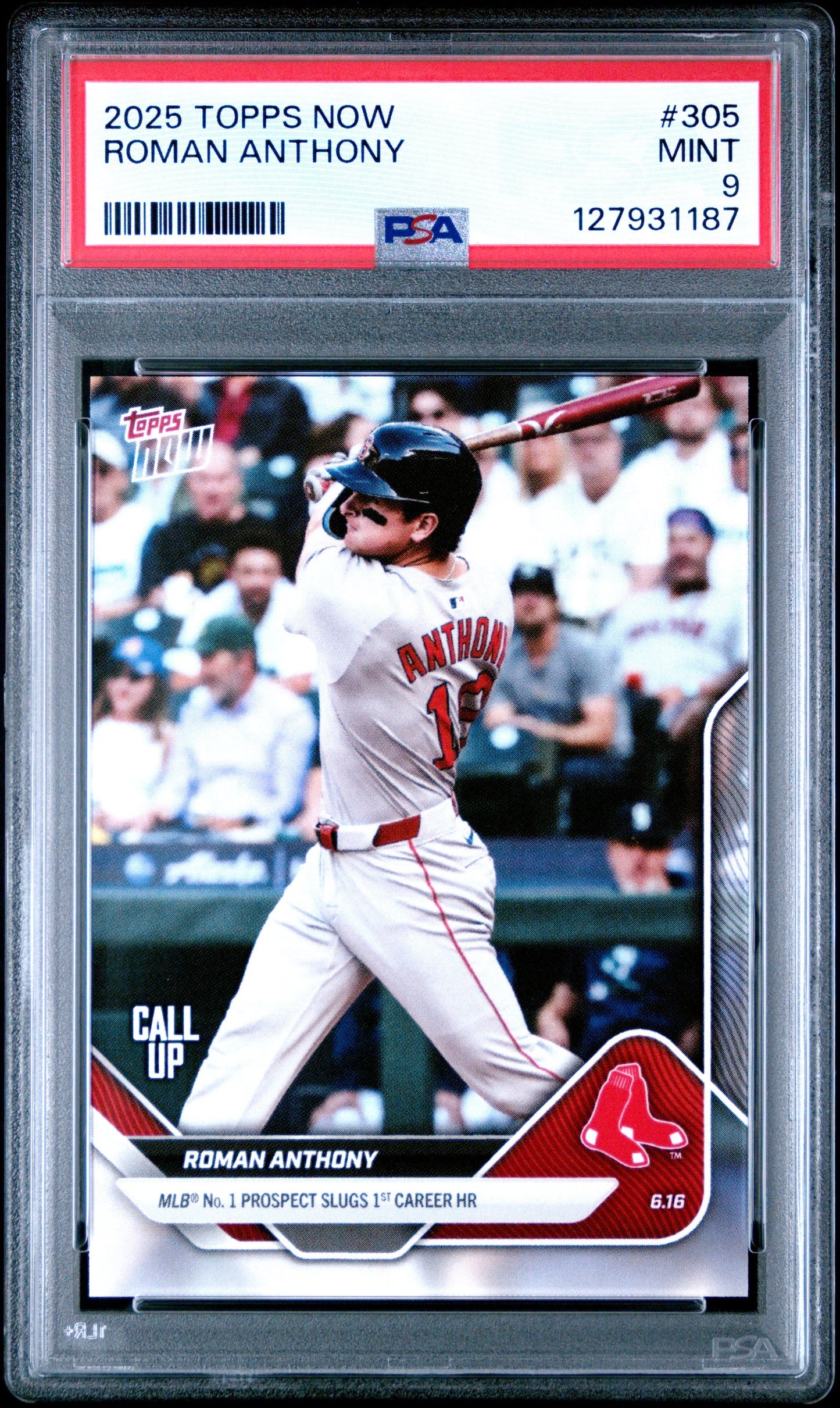 Graded 2025 Topps Now Roman Anthony #305 Rookie RC Baseball Card PSA 9 Mint