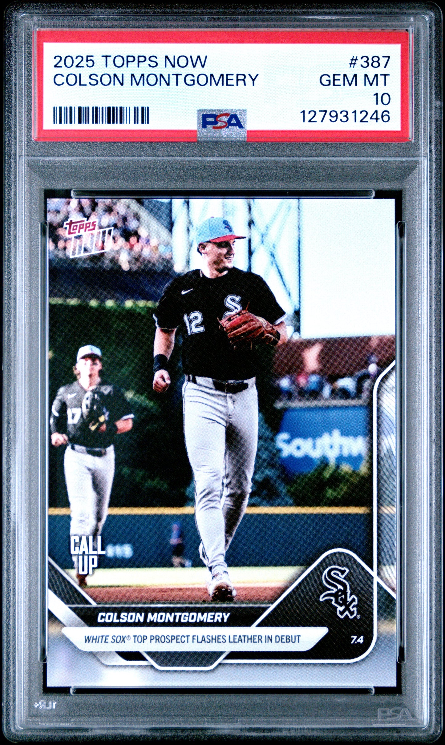 Graded 2025 Topps Now Colson Montgomery #387 Rookie RC Baseball Card PSA 10 Gem Mint
