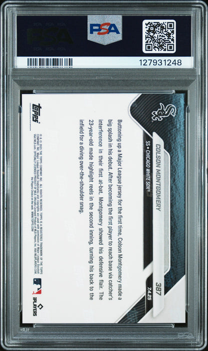 Graded 2025 Topps Now Colson Montgomery #387 Rookie RC Baseball Card PSA 8 Near Mint