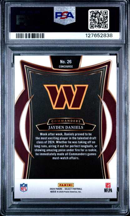 Graded 2024 Panini Select Jayden Daniels #26 Rookie RC Football Card PSA 9 Mint