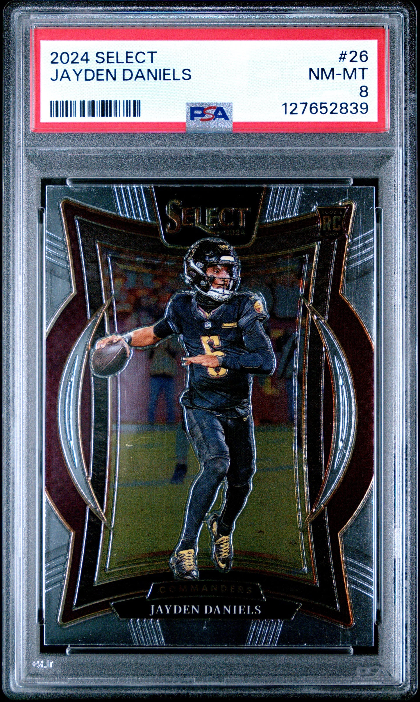 Graded 2024 Panini Select Jayden Daniels #26 Rookie RC Football Card PSA 8 Near Mint