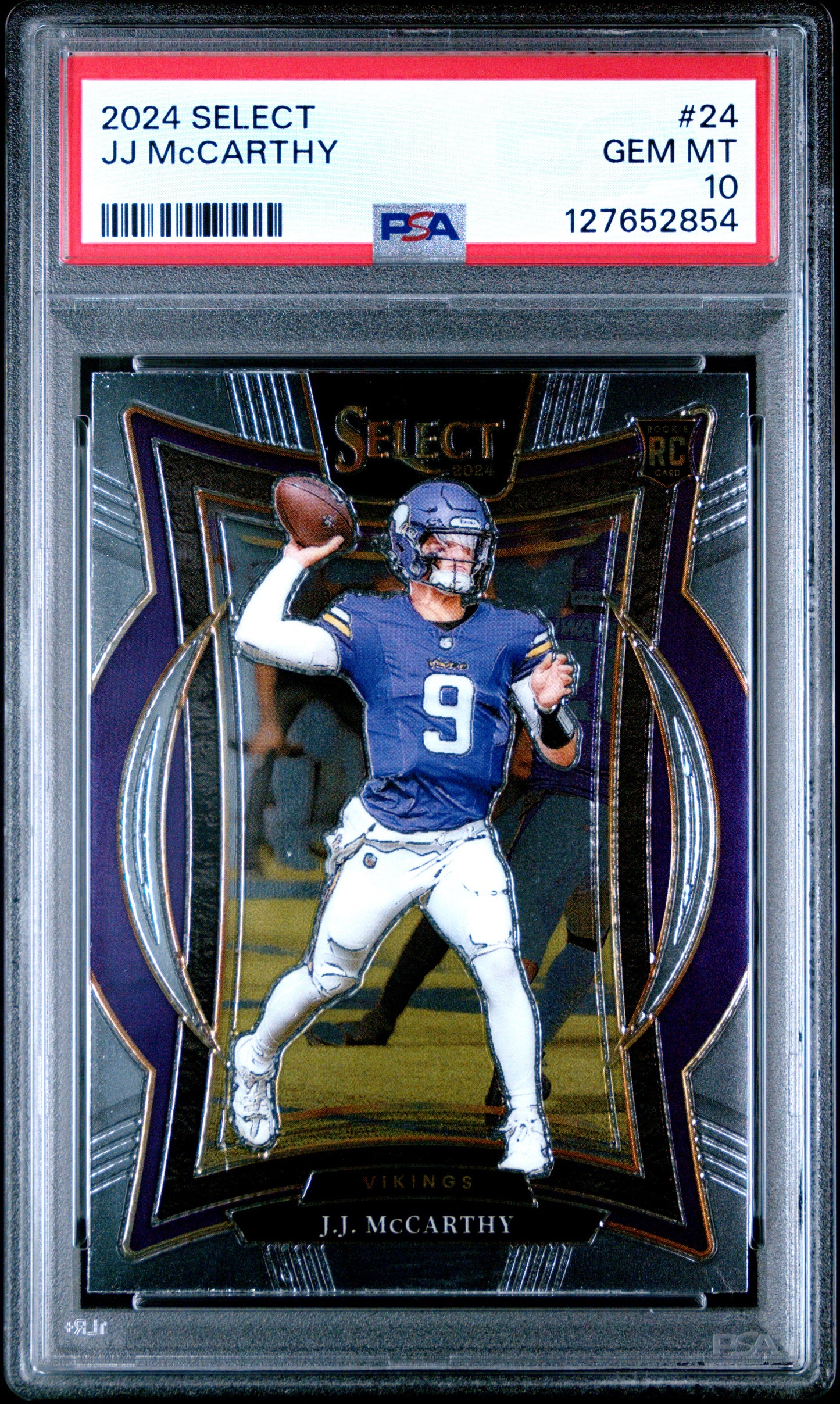 Graded 2024 Panini Select JJ McCarthy #24 Rookie RC Football Card PSA 10 Gem Mint