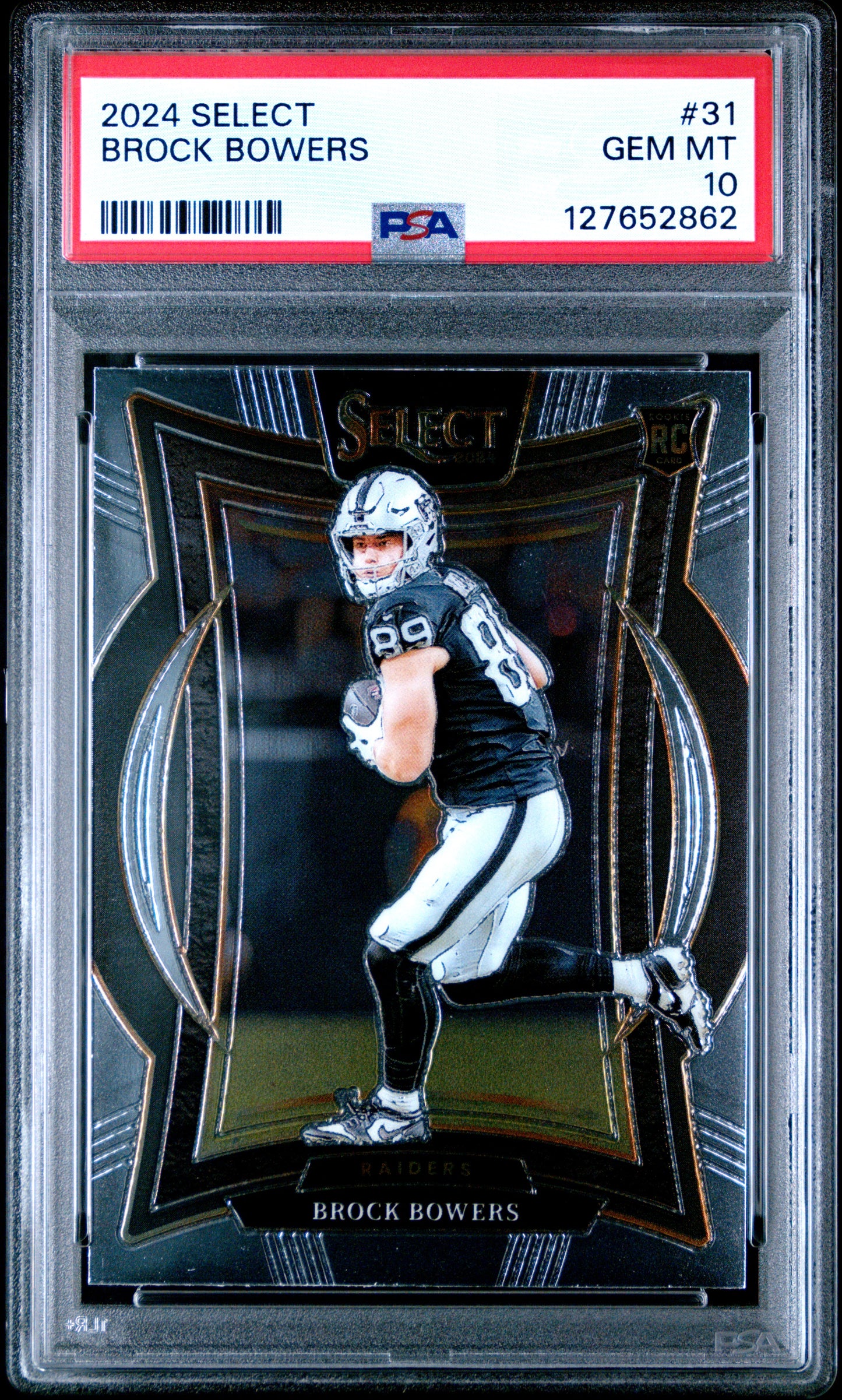Graded 2024 Panini Select Brock Bowers #31 Rookie RC Football Card PSA 10 Gem Mint