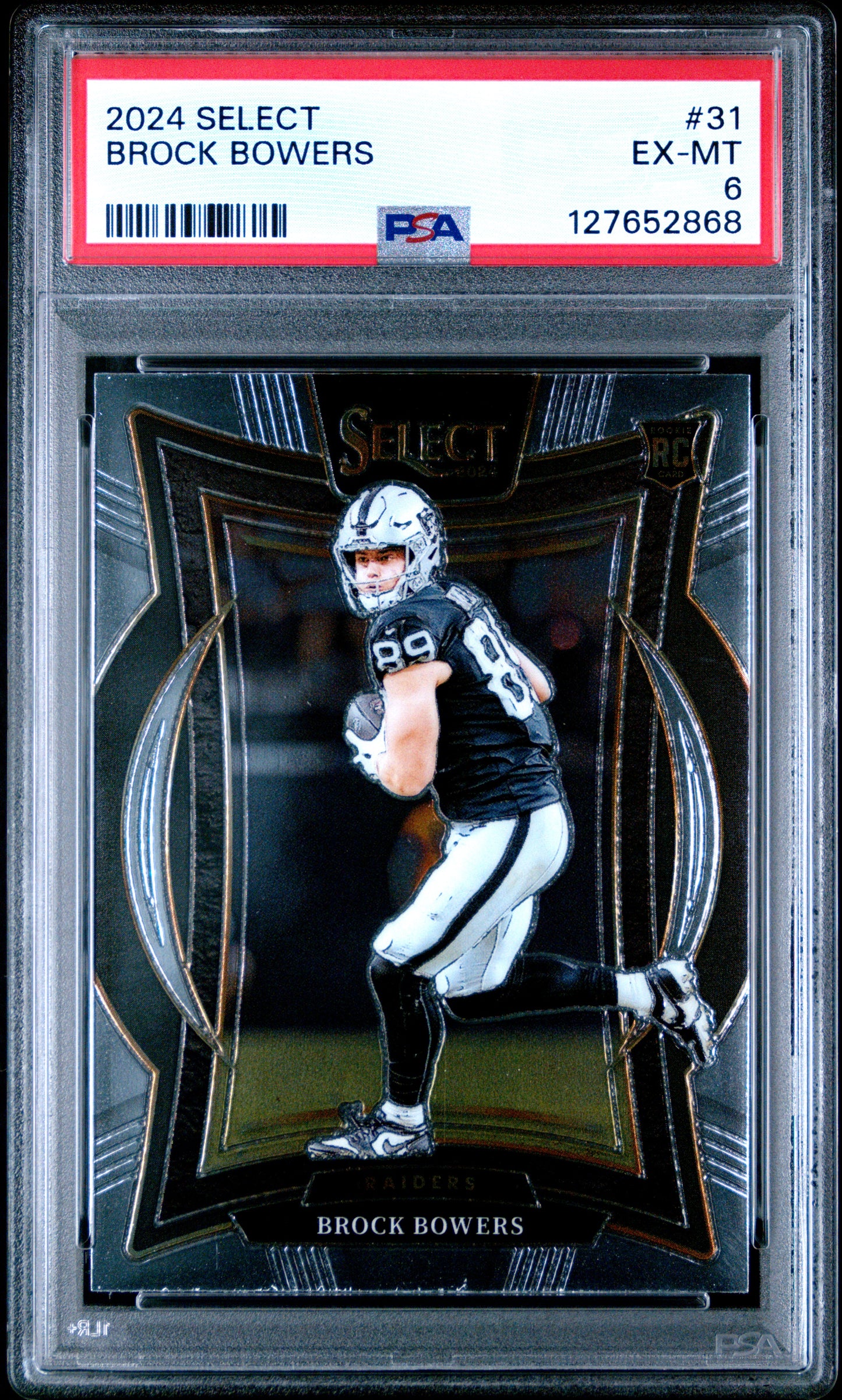 Graded 2024 Panini Select Brock Bowers #31 Rookie RC Football Card PSA 6 Excellent