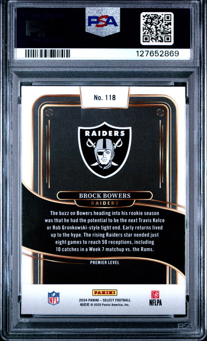 Graded 2024 Panini Select Brock Bowers #118 Rookie RC Football Card PSA 6 Excellent