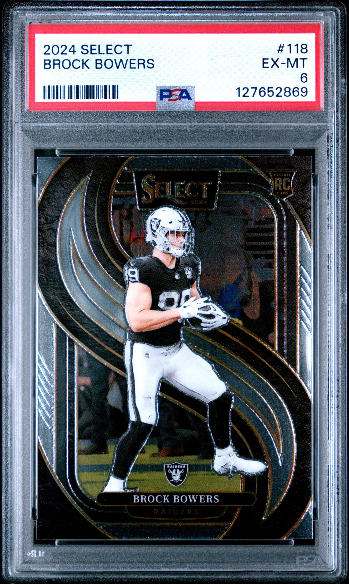Graded 2024 Panini Select Brock Bowers #118 Rookie RC Football Card PSA 6 Excellent
