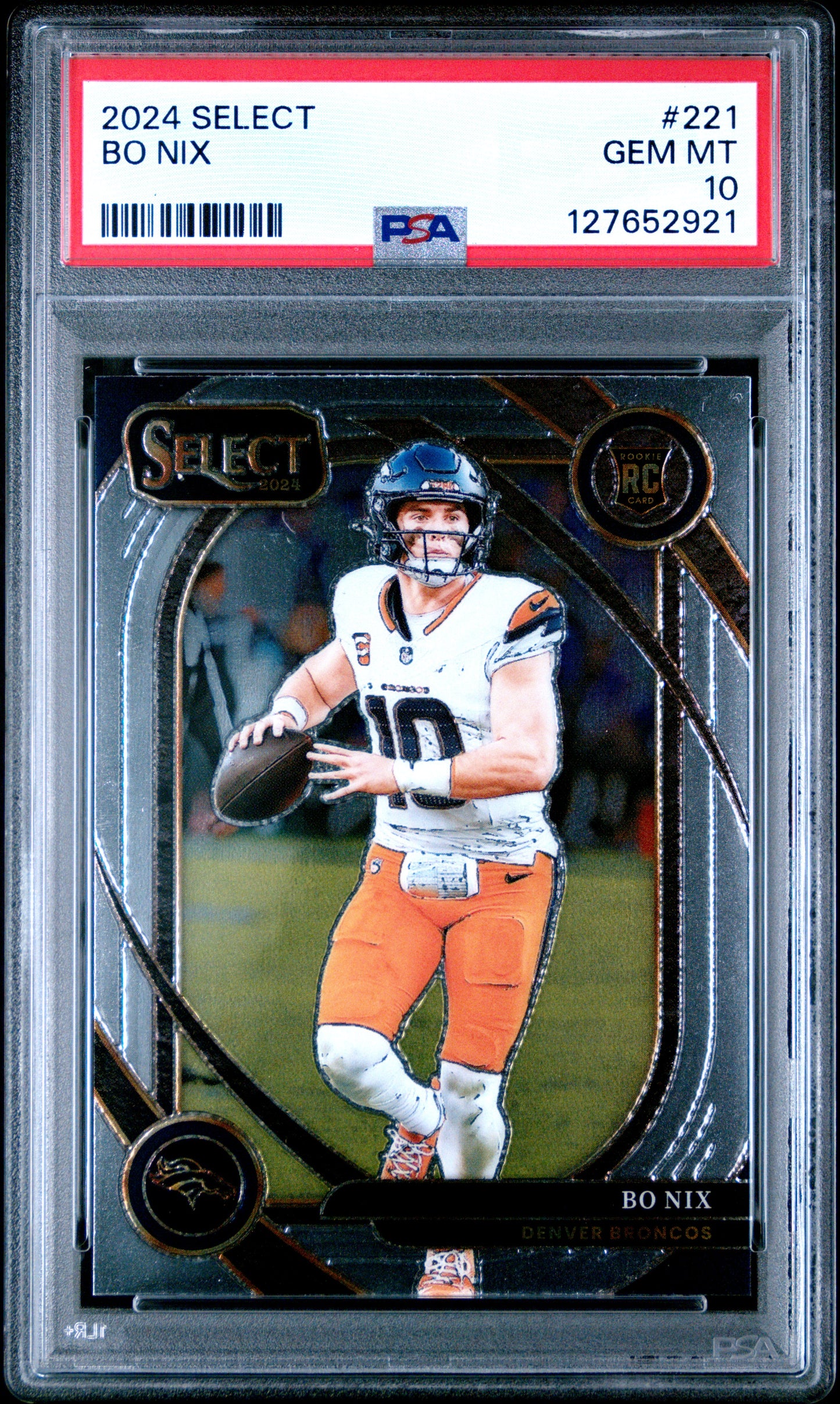 Graded 2024 Panini Select Bo Nix #221 Rookie RC Football Card PSA 10 Gem Mint