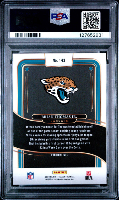 Graded 2024 Panini Select Brian Thomas Jr. #143 Rookie RC Football Card PSA 9 Mint