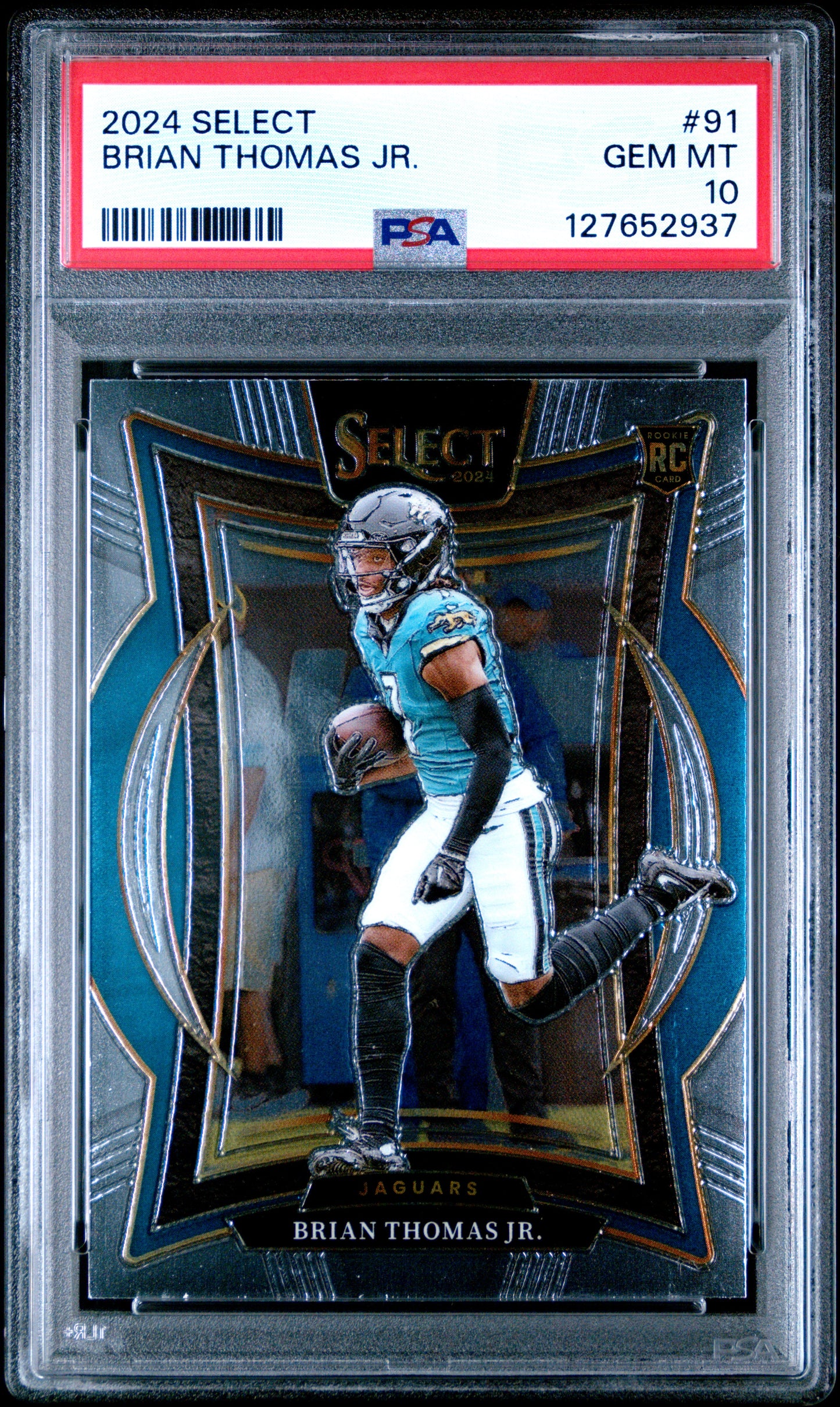 Graded 2024 Panini Select Brian Thomas Jr. #91 Rookie RC Football Card PSA 10 Gem Mint