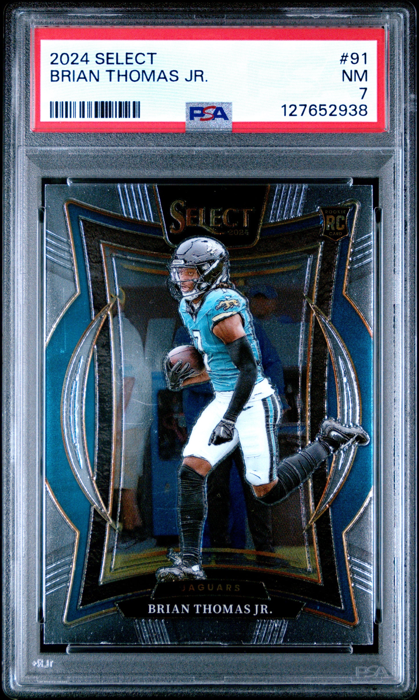 Graded 2024 Panini Select Brian Thomas Jr. #91 Rookie RC Football Card PSA 7 Near Mint